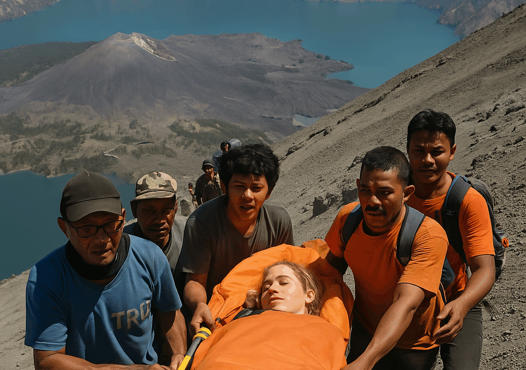 Evakuasi relawan tragedi pendaki Rinjani