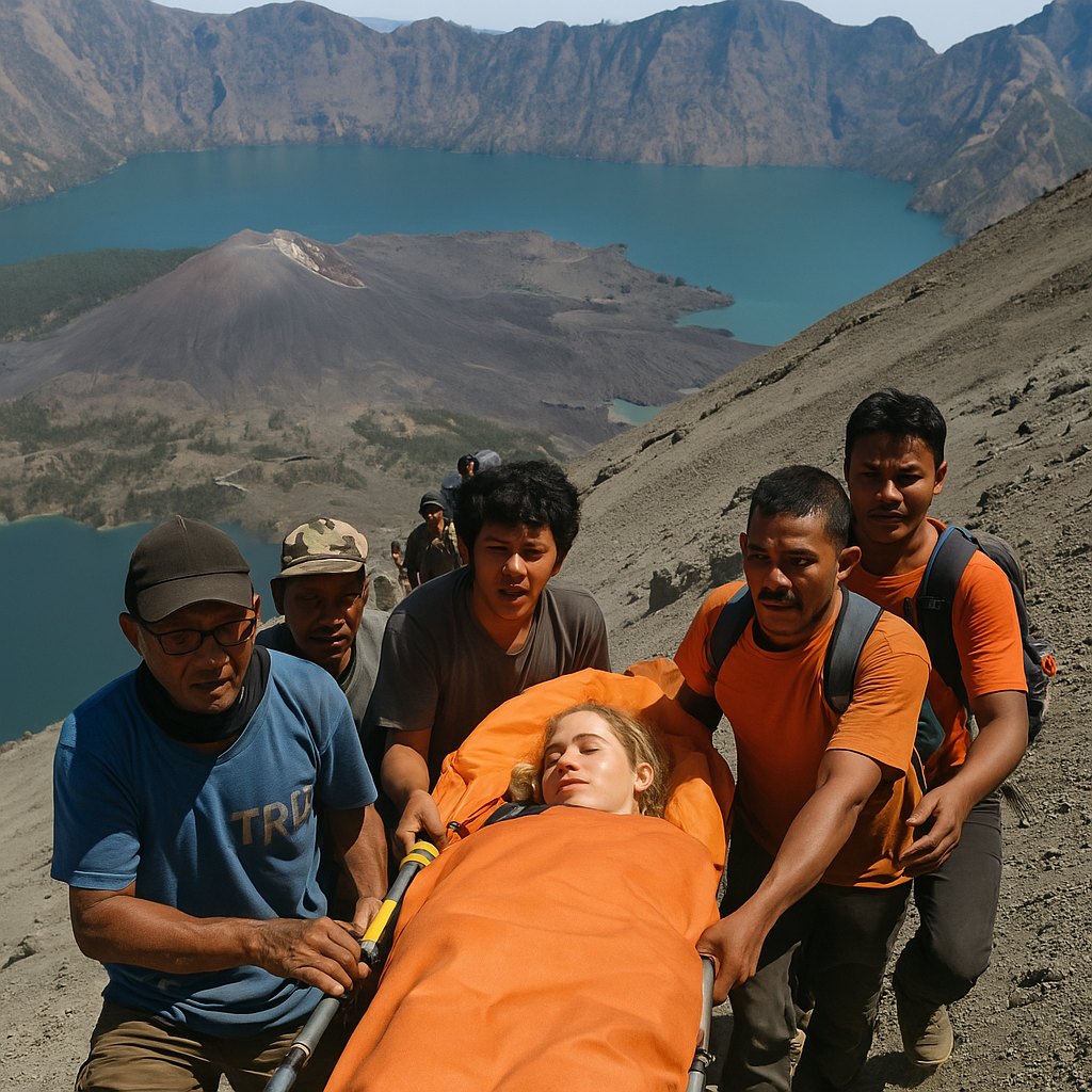 Evakuasi relawan tragedi pendaki Rinjani
