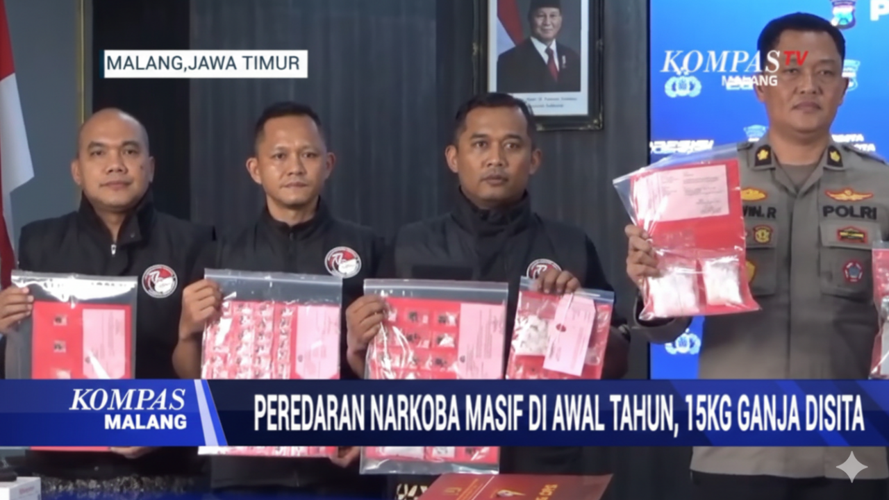 Polresta Malang mengungkap kasus narkoba selama Januari 2026