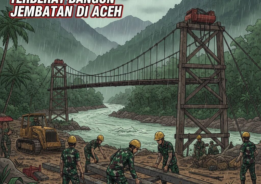 TNI Ungkap Tantangan Terberat Bangun Jembatan di Aceh