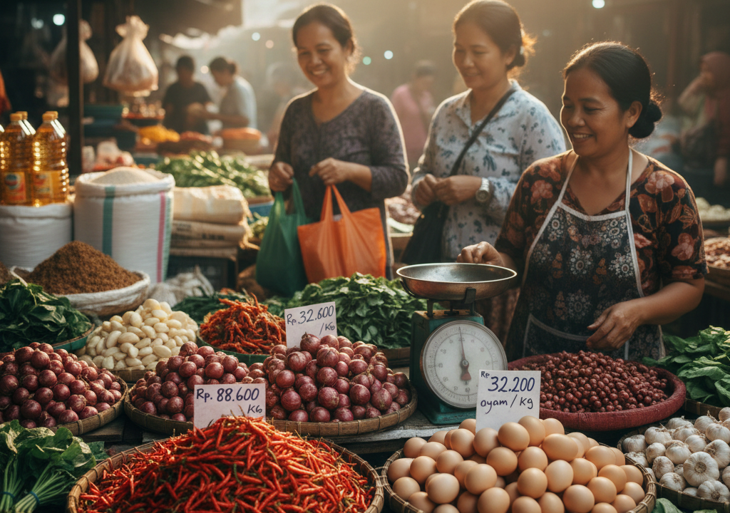 Harga pangan nasional terbaru menunjukkan cabai rawit dan telur ayam mengalami pergerakan harga