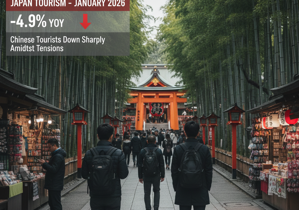 Kunjungan turis asing ke Jepang anjlok pada Januari 2026 terlihat dari penurunan kedatangan di bandara internasional