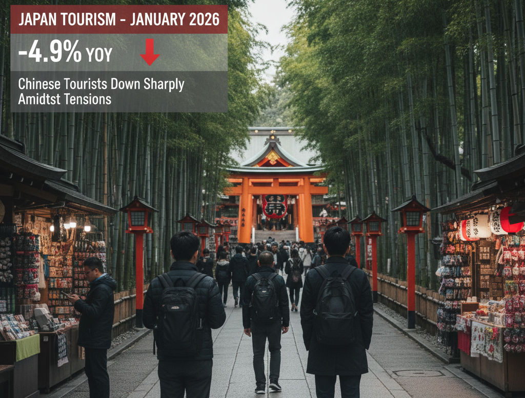 Kunjungan turis asing ke Jepang anjlok pada Januari 2026 terlihat dari penurunan kedatangan di bandara internasional