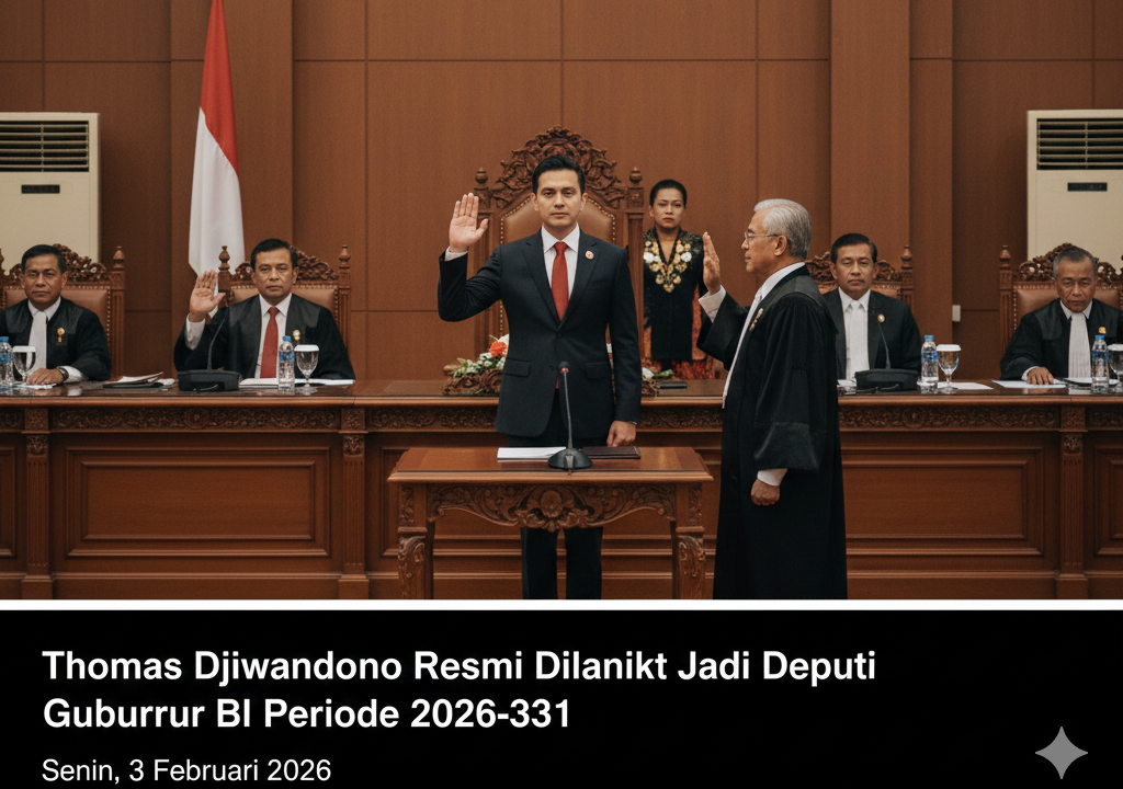 Thomas Djiwandono resmi dilantik sebagai Deputi Gubernur Bank Indonesia periode 2026–2031