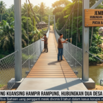 Jembatan Gantung Kuansing hampir rampung menghubungkan Desa Muara Petai dan Muara Tiu Makmur