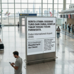 bandara Dubai yang lengang dengan deretan pesawat Emirates di landasan pacu saat terjadi eksodus turis akibat konflik Timur Tengah