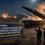 Ilustrasi rudal balistik Iran Haj Qasem dalam eskalasi konflik Timur Tengah