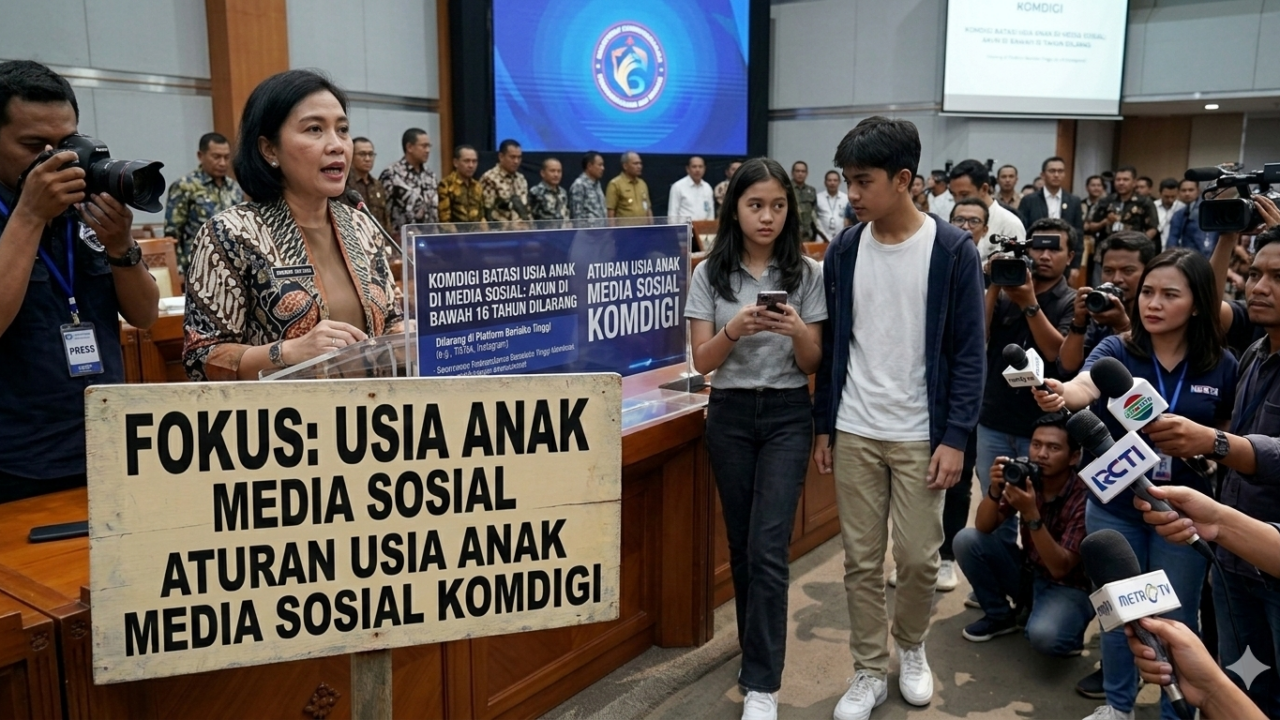 aturan usia anak media sosial yang diperketat oleh Komdigi
