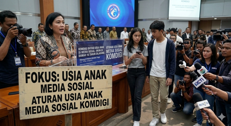aturan usia anak media sosial yang diperketat oleh Komdigi