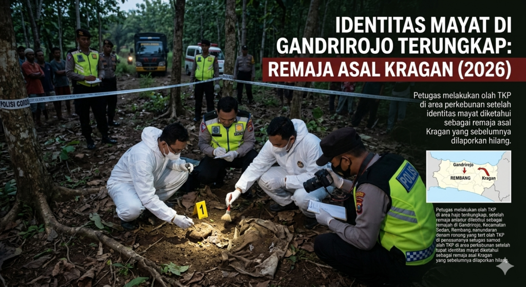 Identitas mayat di Gandrirojo terungkap setelah polisi melakukan olah TKP di area perkebunan
