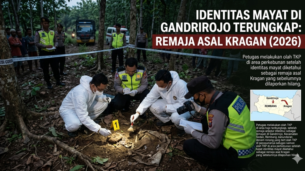 Identitas mayat di Gandrirojo terungkap setelah polisi melakukan olah TKP di area perkebunan