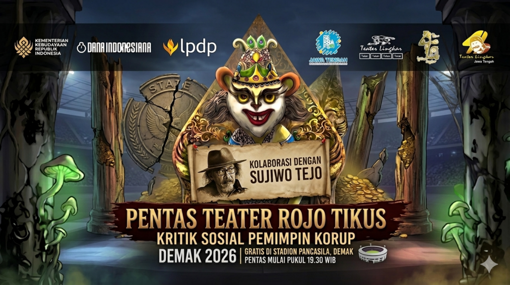 Poster pentas teater Rojo Tikus Teater Lingkar dan Sujiwo Tejo