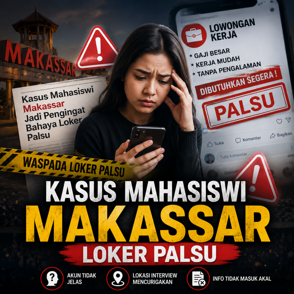 Kasus Mahasiswi Makassar dan bahaya loker palsu di media sosial