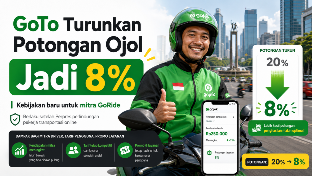 GoTo turunkan potongan ojol jadi 8 persen untuk mitra GoRide