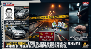 Kasus Tol BORR Bogor terkait penemuan korban wanita dan pencurian mobil