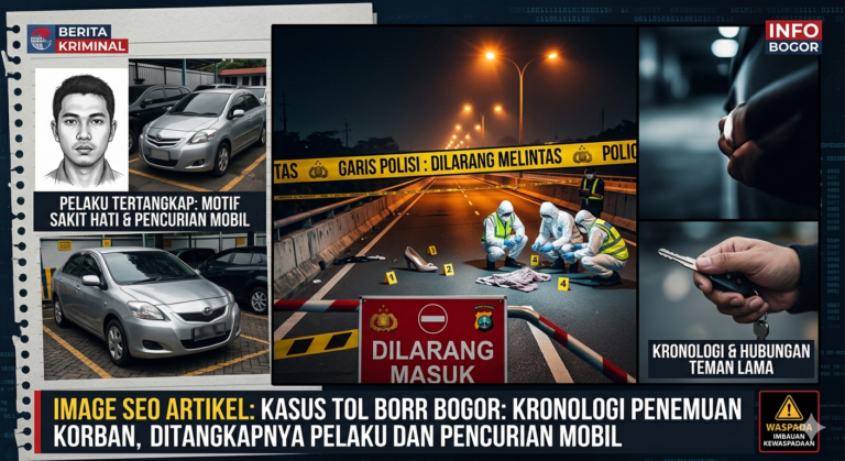 Kasus Tol BORR Bogor terkait penemuan korban wanita dan pencurian mobil