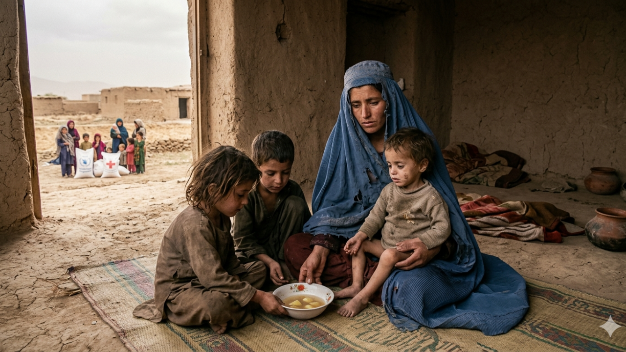 Krisis Kelaparan Afghanistan membuat banyak keluarga kekurangan pangan dan anak-anak menjadi korban
