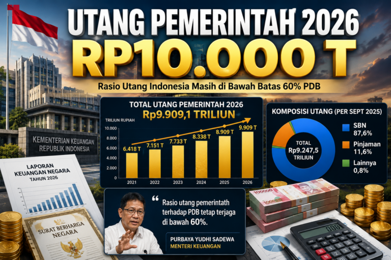 Utang Pemerintah 2026 hampir Rp10.000 triliun dan rasio utang Indonesia