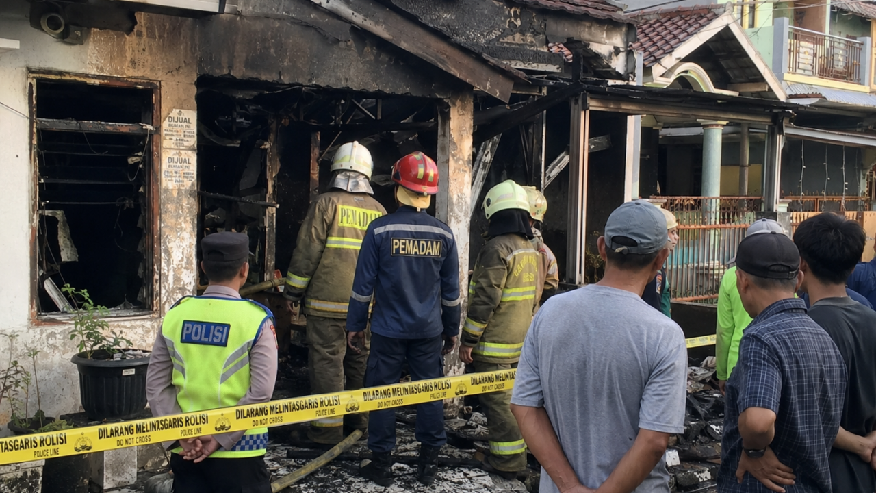 Ledakan gas di Bekasi menewaskan ayah dan anak