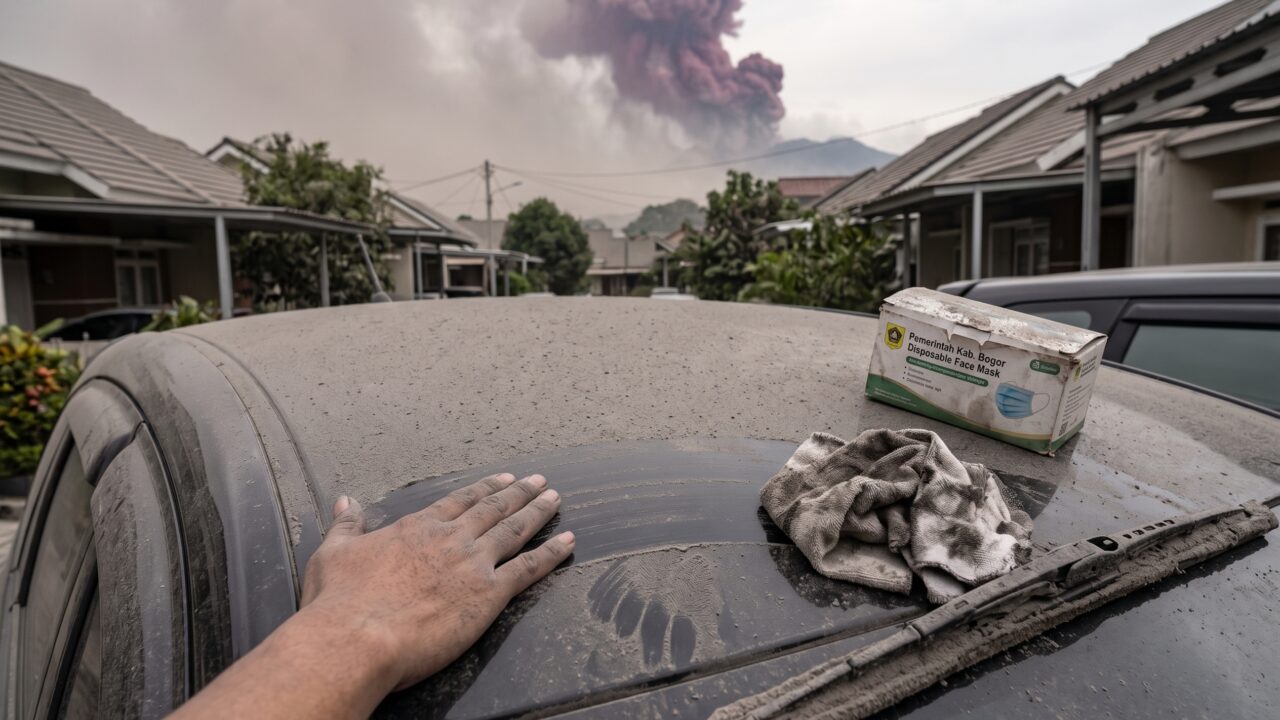 Hujan debu dari erupsi abu Anak Krakatau menyebar hingga wilayah Bogor