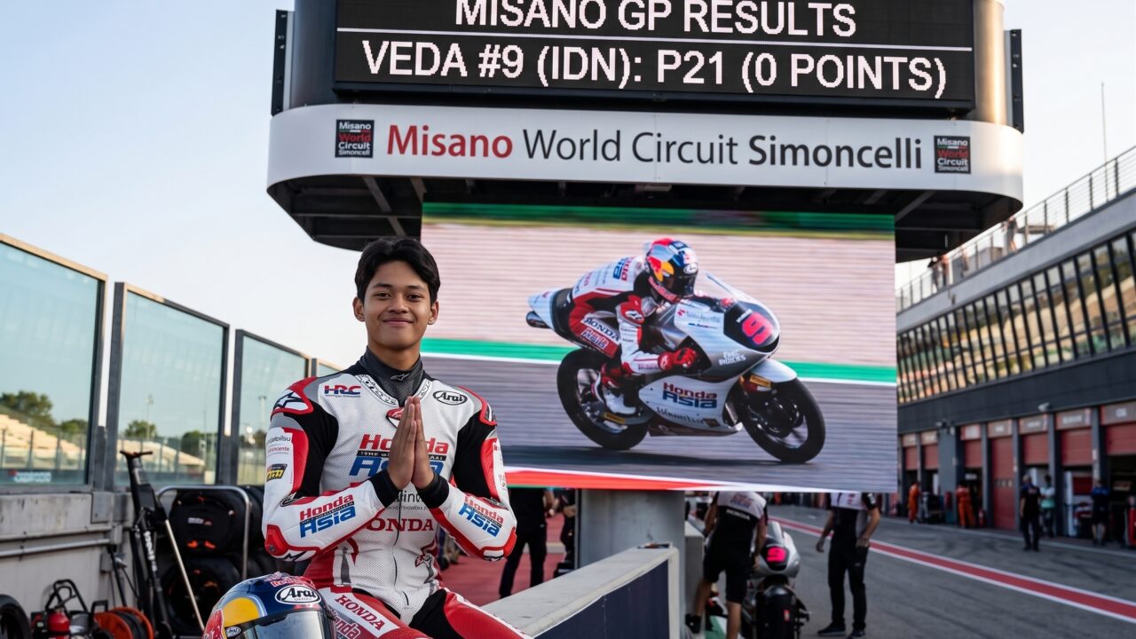 Pembalap muda Indonesia Veda gagal dapat poin di sirkuit Misano